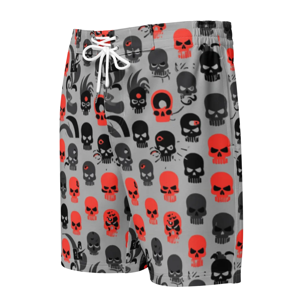 Crimson Skullcap on Men's Board Shorts — Front