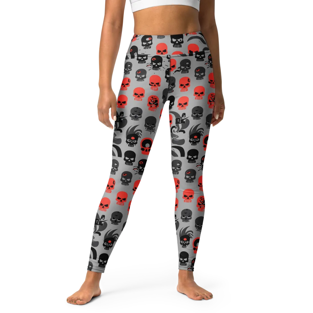 Crimson Skullcap on Yoga Leggings — Front