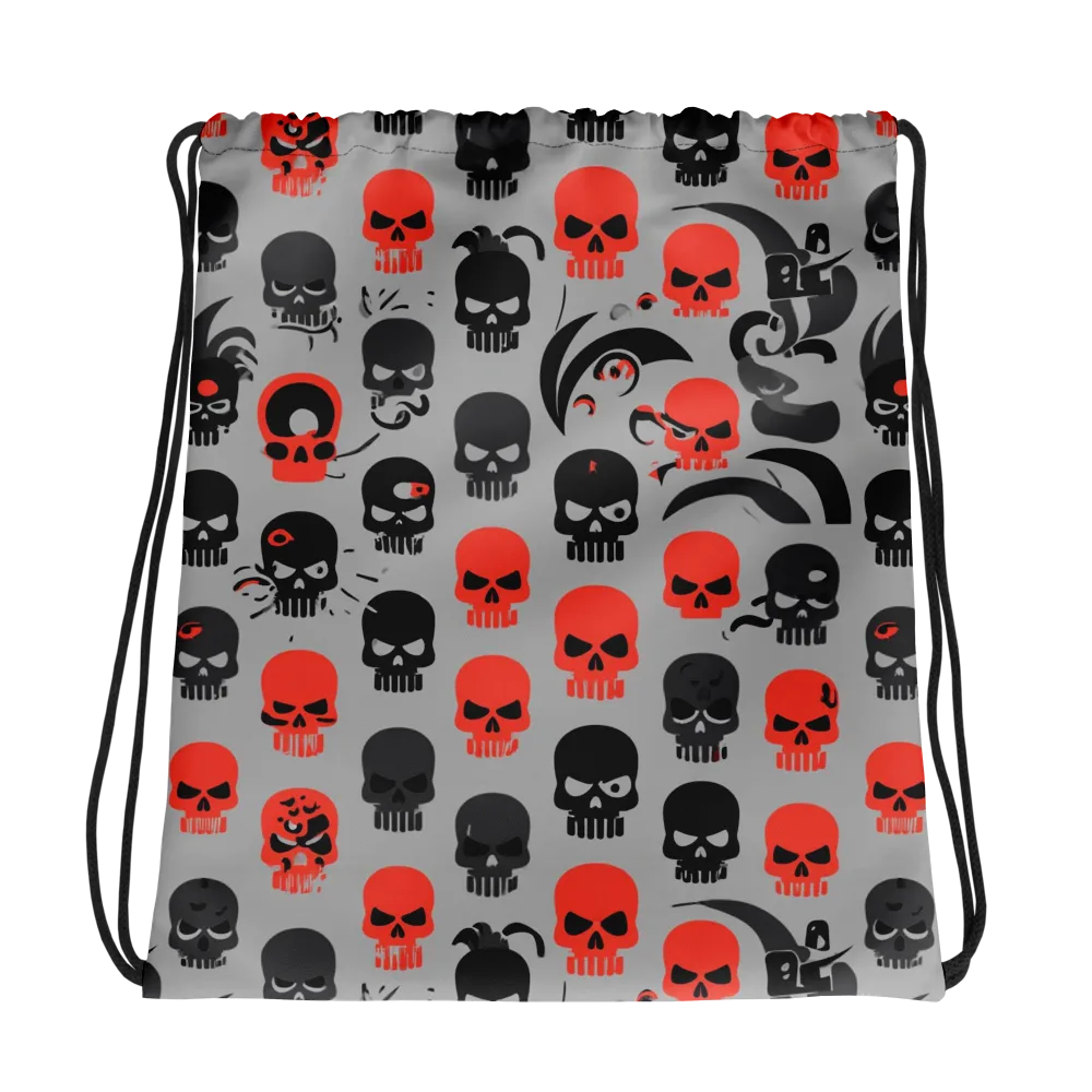 Crimson Skullcap on Drawstring Bag — Photo