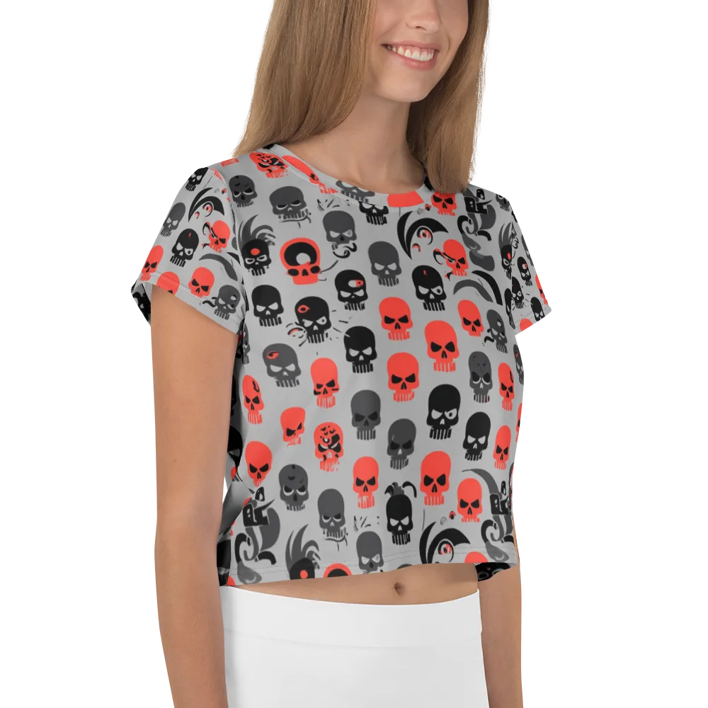 Crimson Skullcap on Crop Tee — Right