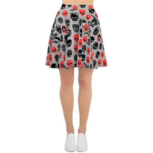 Crimson Skullcap on a Skater Skirt