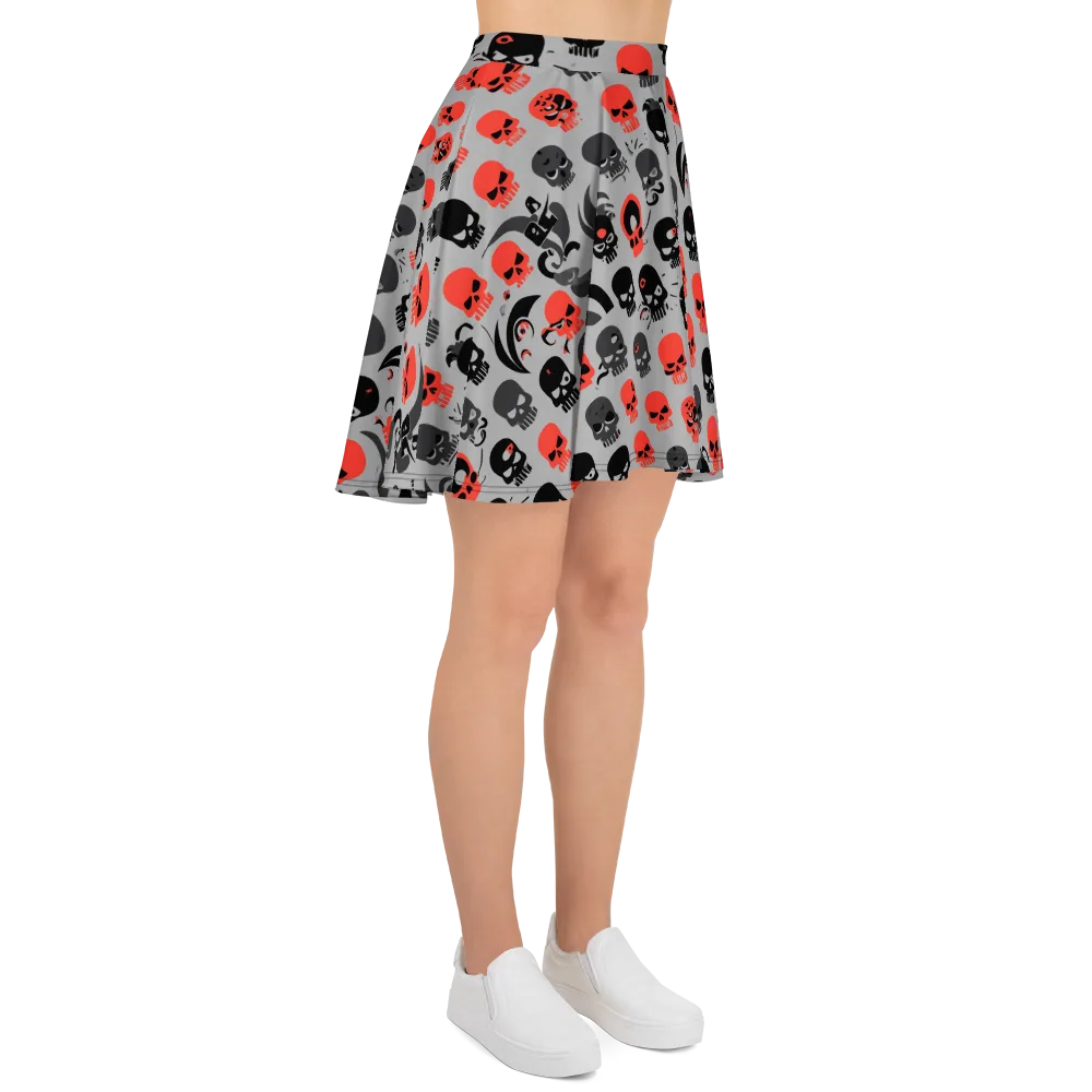 Crimson Skullcap on Skater Skirt — Right