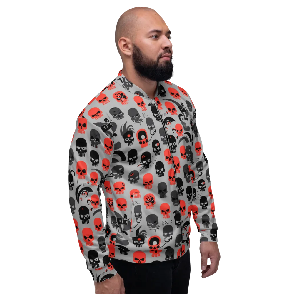Crimson Skullcap on Bomber Jacket — Right
