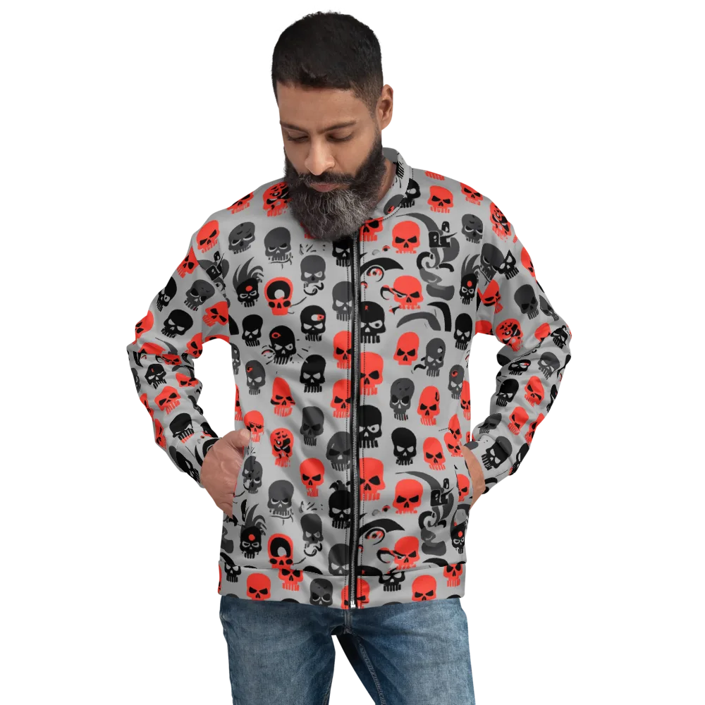 Crimson Skullcap on Bomber Jacket — Front