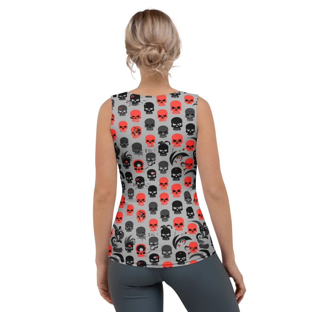 Crimson Skullcap on Women's Tank Top — Back