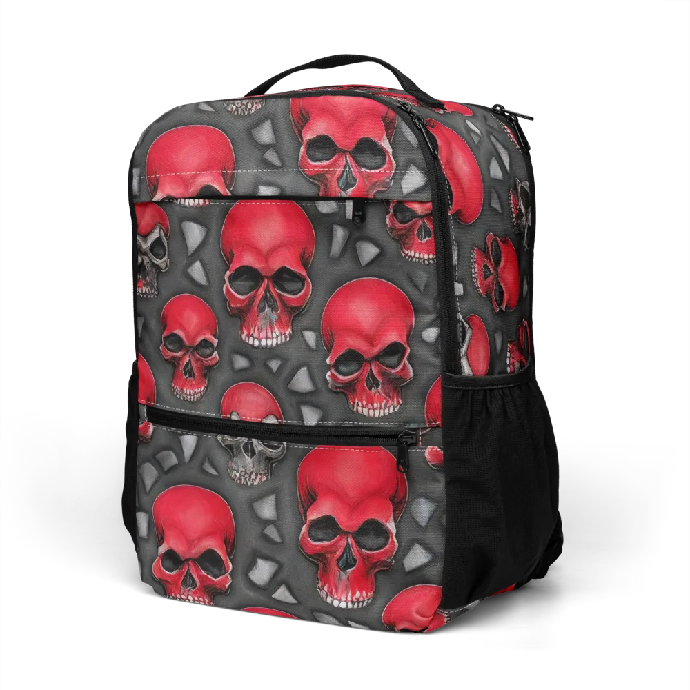 Crimson Skullfield on Utility Backpack — Left Front