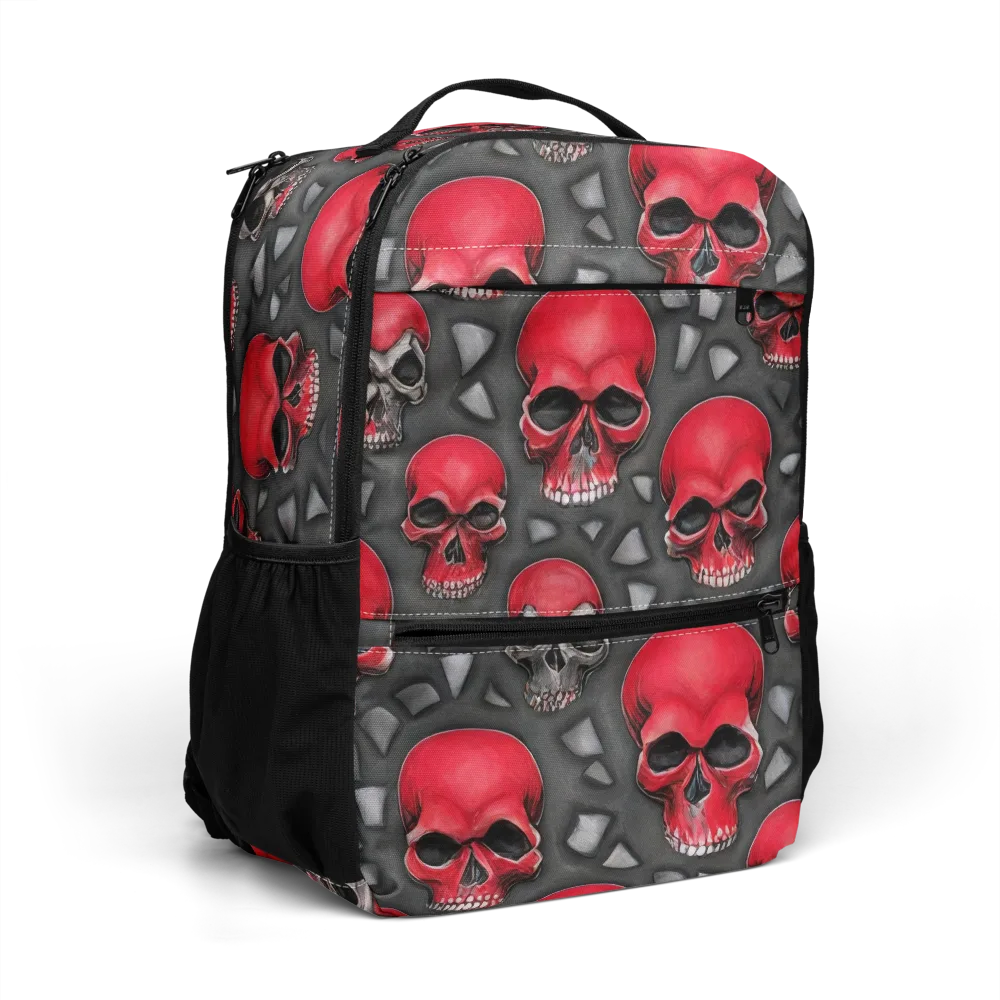 Crimson Skullfield on Utility Backpack — Right Front