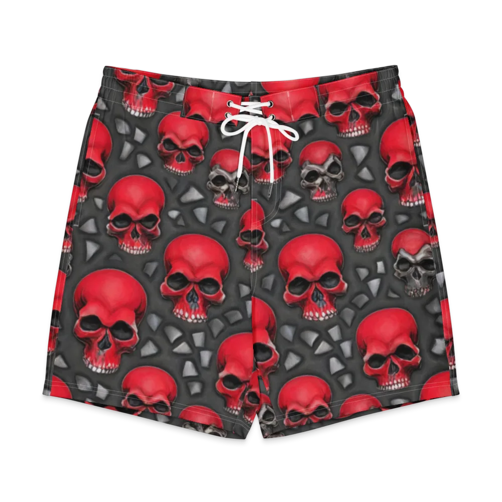 Crimson Skullfield on Men's Board Shorts — Front