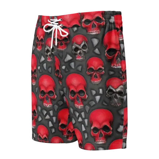 Crimson Skullfield on a Men's Board Shorts