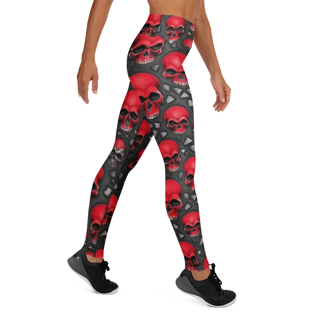 Crimson Skullfield on Yoga Leggings — Right