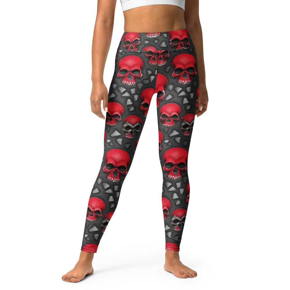 Crimson Skullfield on Yoga Leggings — Front