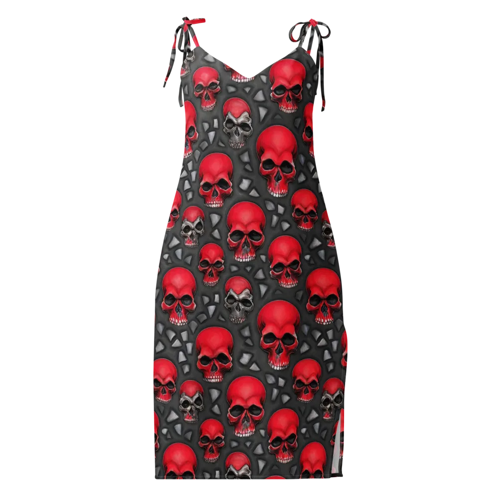 Crimson Skullfield on Slip Dress — Front