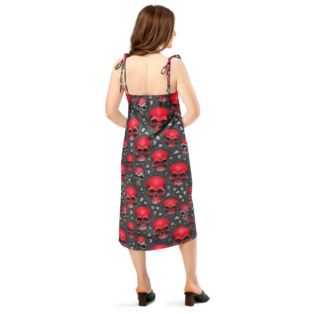 Crimson Skullfield on Slip Dress — Back