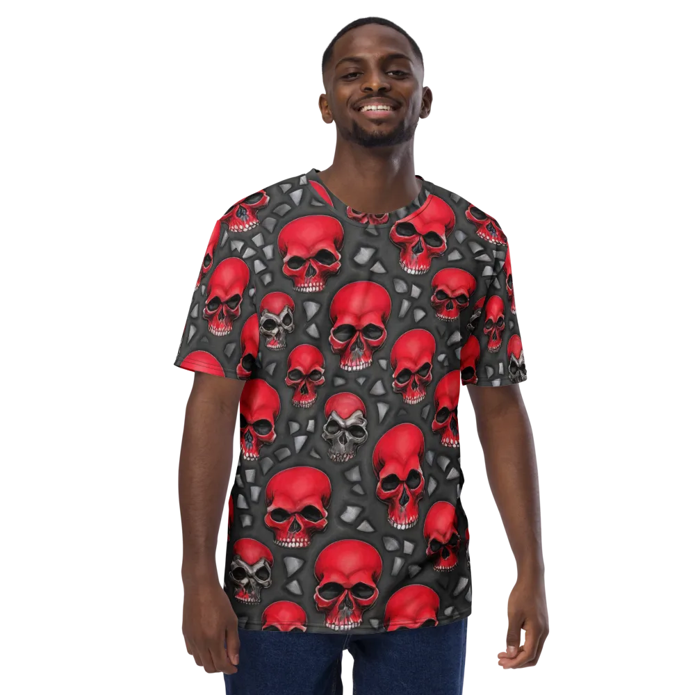 Crimson Skullfield on Men's Crew Neck T-Shirt — Front