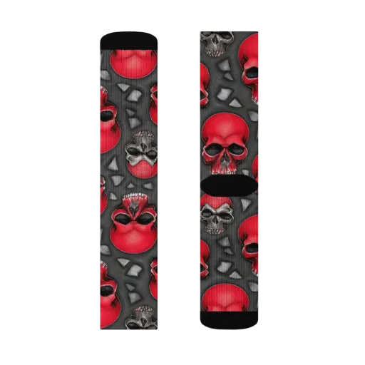 Crimson Skullfield on a Socks