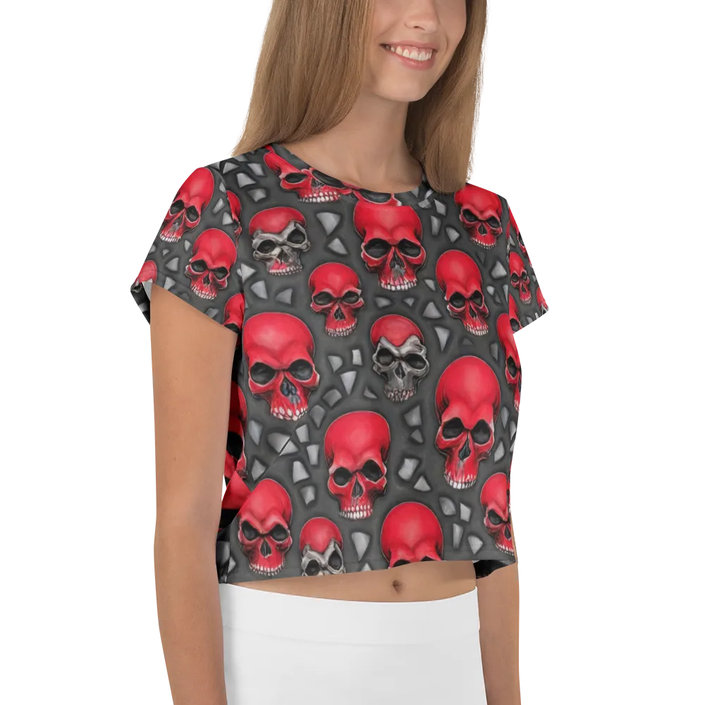Crimson Skullfield on Crop Tee — Right