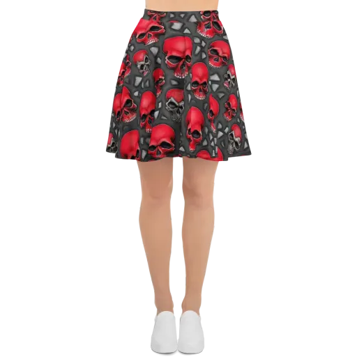 Crimson Skullfield on a Skater Skirt