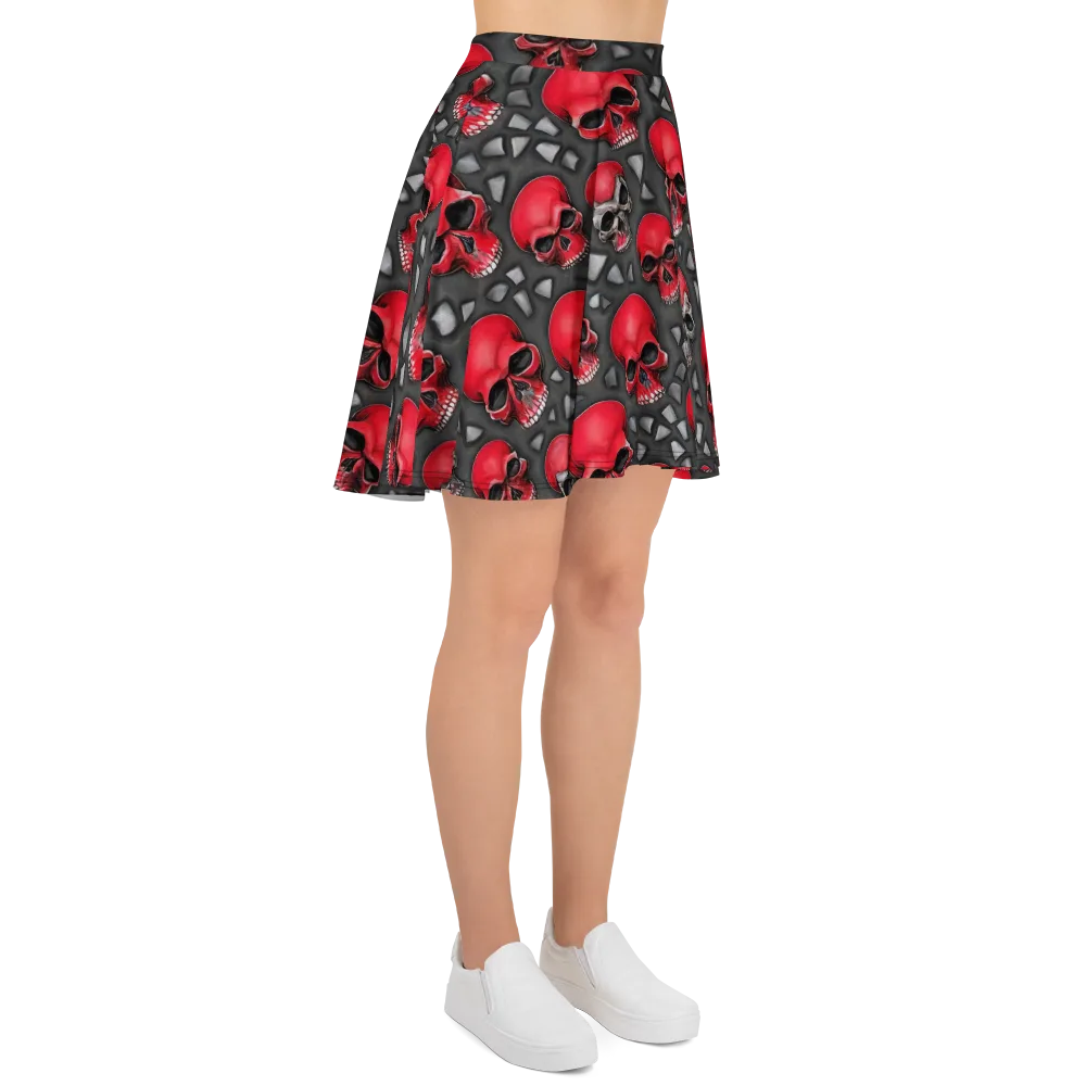 Crimson Skullfield on Skater Skirt — Right