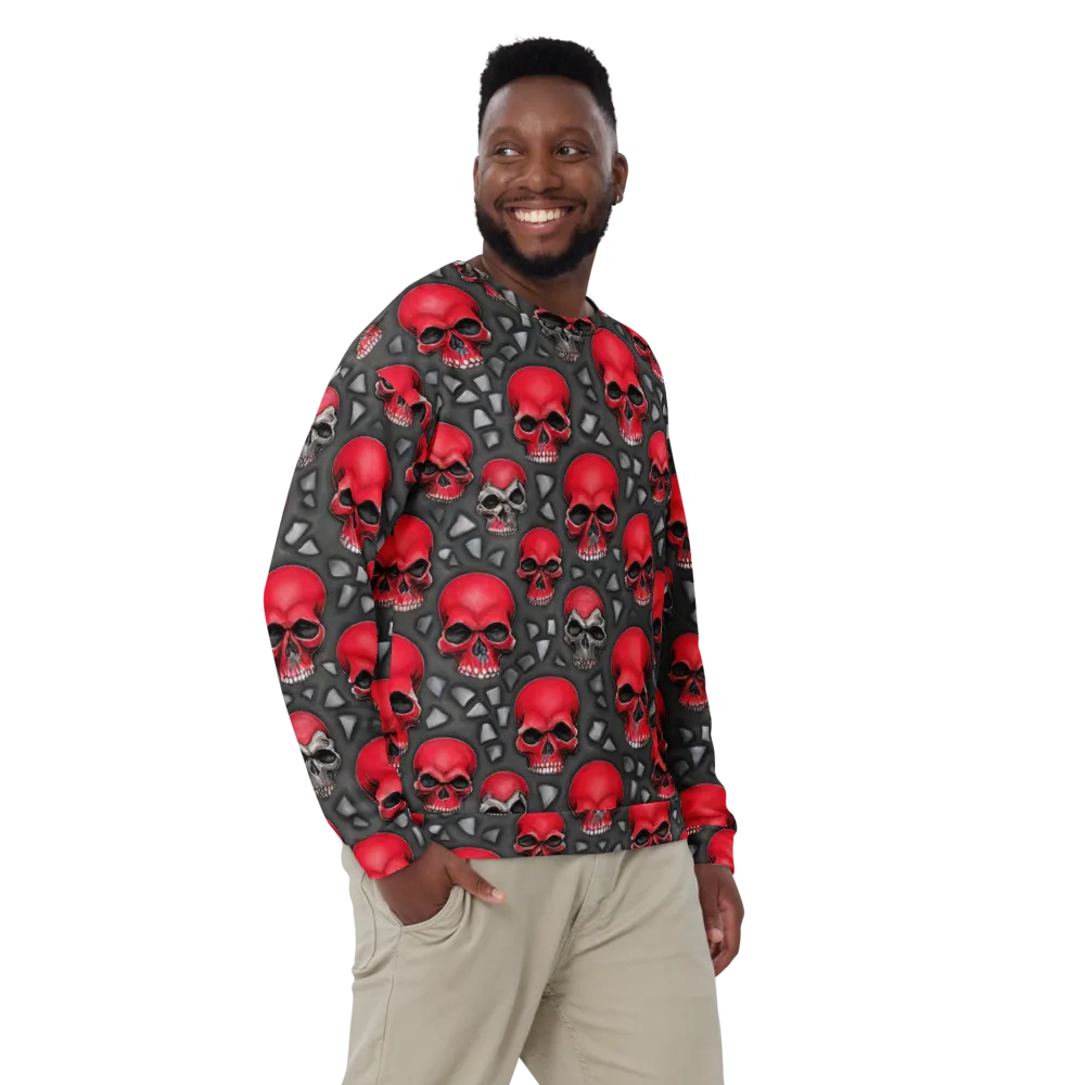 Crimson Skullfield on Sweatshirt — Front