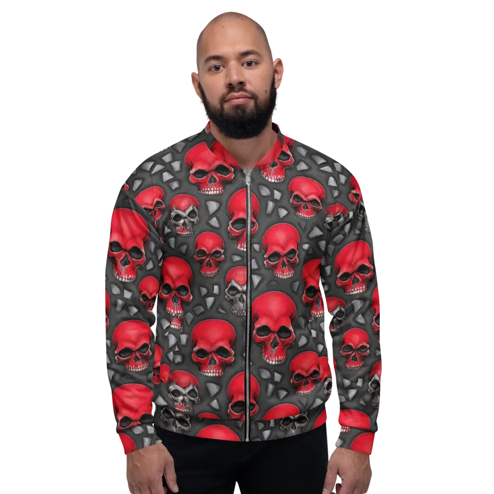 Crimson Skullfield on Bomber Jacket — Front