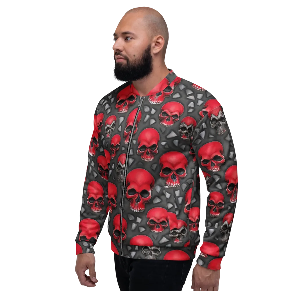 Crimson Skullfield on Bomber Jacket — Left