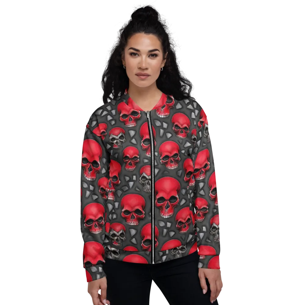 Crimson Skullfield on Bomber Jacket — Front