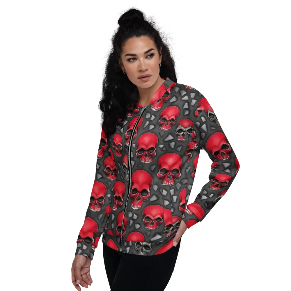 Crimson Skullfield on Bomber Jacket — Left