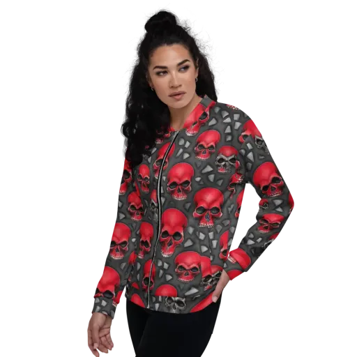 Crimson Skullfield on a Bomber Jacket