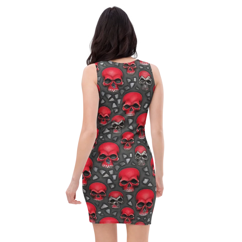 Crimson Skullfield on Bodycon Dress — Back
