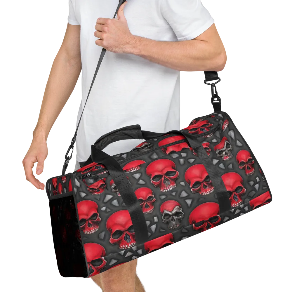 Crimson Skullfield on Duffle Bag — Right Front