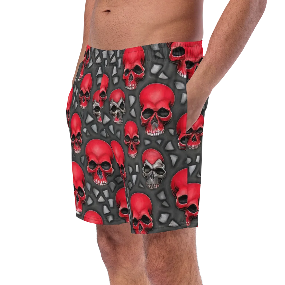 Crimson Skullfield on Swim Trunks — Left Front