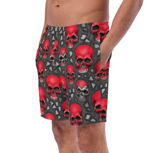 Crimson Skullfield on Swim Trunks