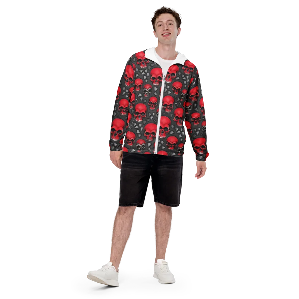 Crimson Skullfield on Men's Windbreaker — Front