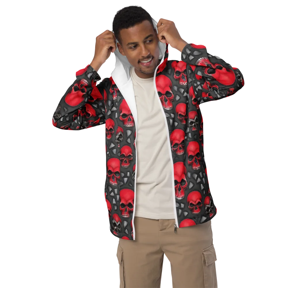 Crimson Skullfield on Men's Windbreaker — Front