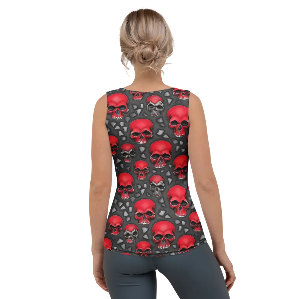 Crimson Skullfield on Women's Tank Top — Back