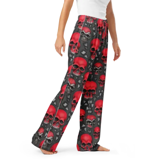 Crimson Skullfield on a Women's Pajama Pants