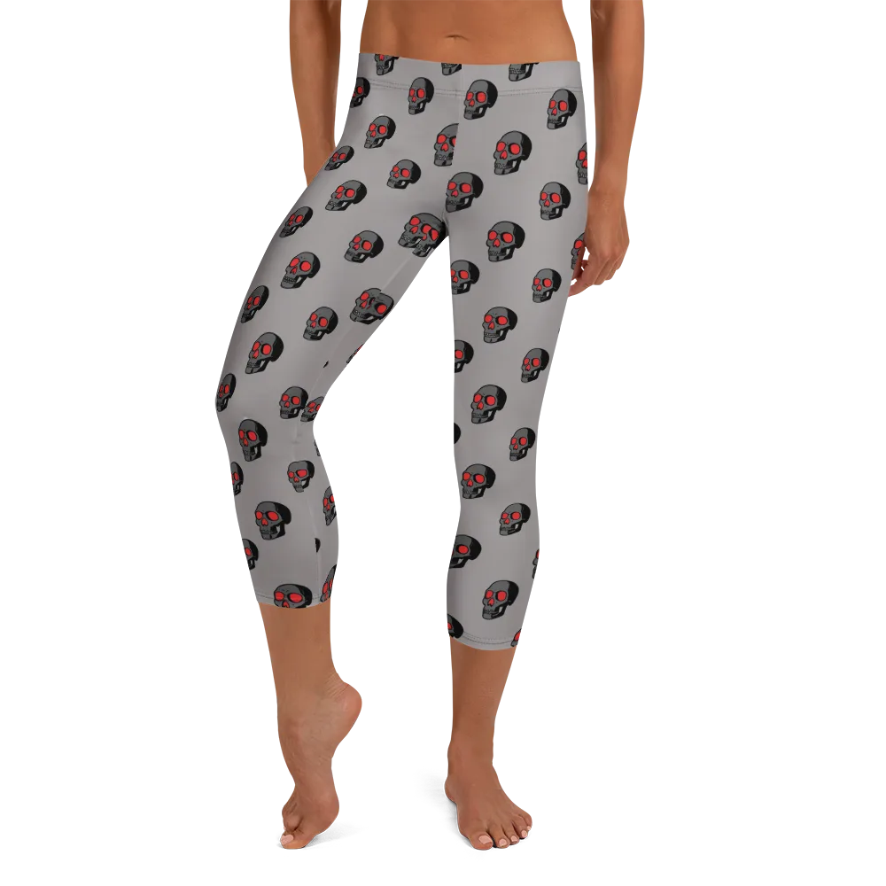 Scarlet Skullcap on Capri Leggings — Front