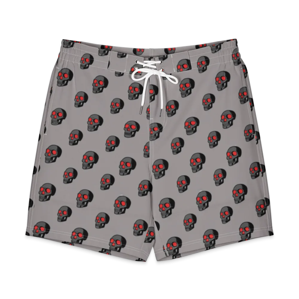 Scarlet Skullcap on Men's Board Shorts — Front
