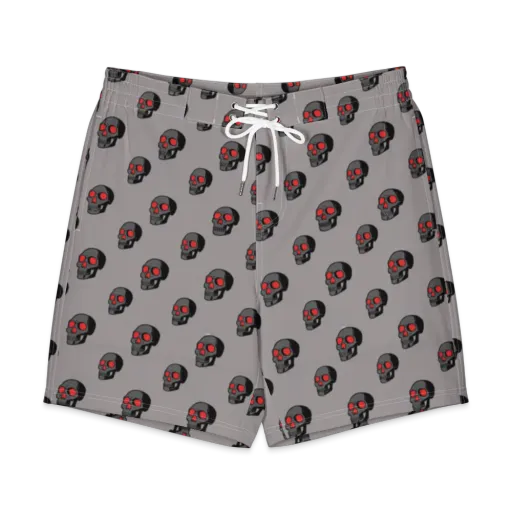Scarlet Skullcap on a Men's Board Shorts