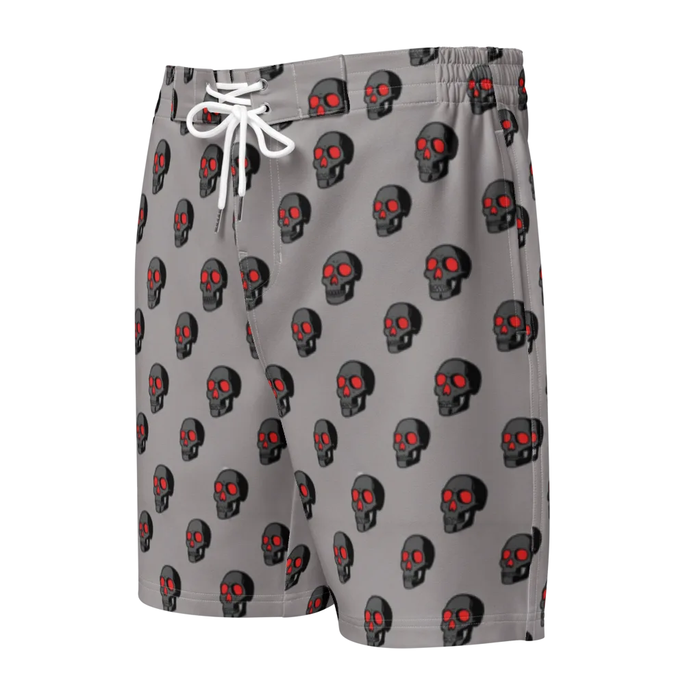 Scarlet Skullcap on Men's Board Shorts — Front
