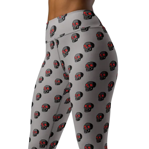Scarlet Skullcap on a Yoga Leggings