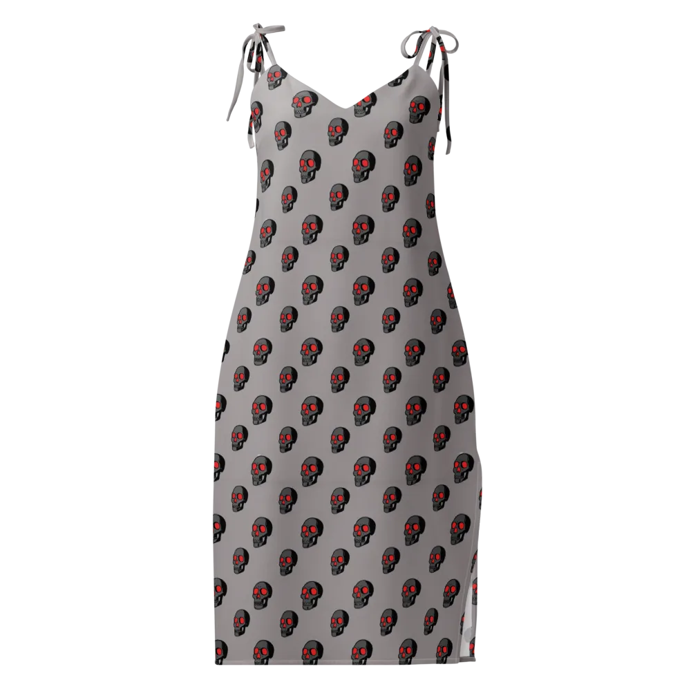 Scarlet Skullcap on Slip Dress — Front