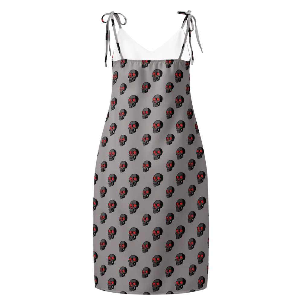 Scarlet Skullcap on Slip Dress — Back