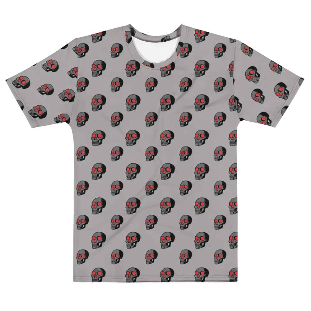Scarlet Skullcap on Men's Cotton Crew Neck T-Shirt — Front
