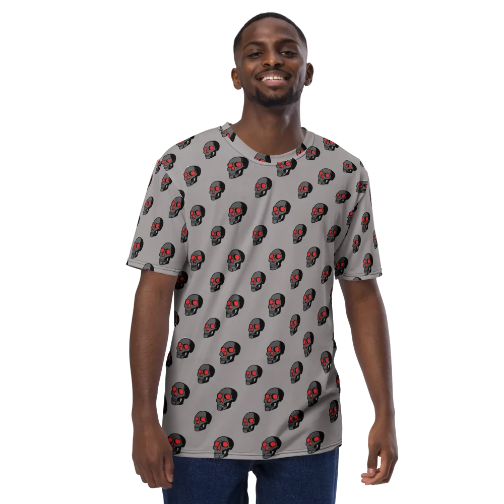 Scarlet Skullcap on Men's Crew Neck T-Shirt — Front