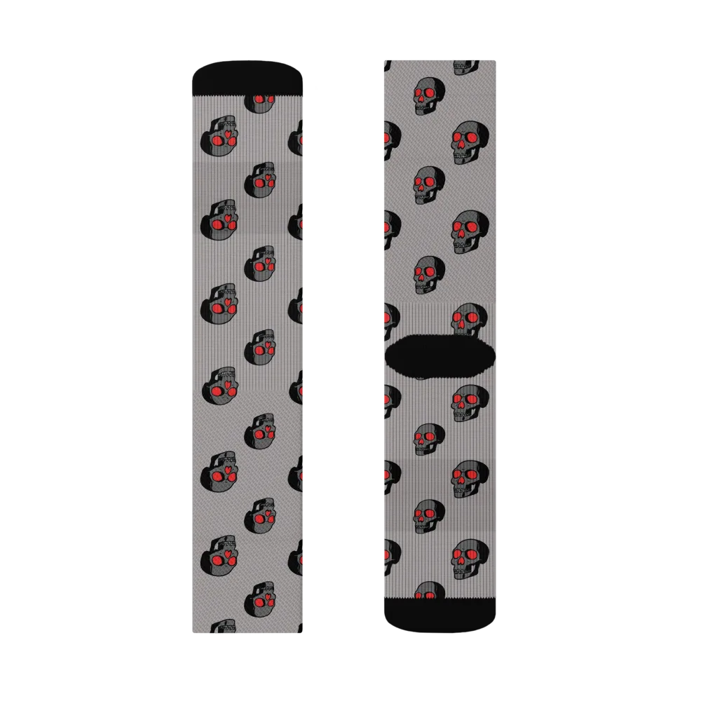 Scarlet Skullcap on Socks — Right Sock