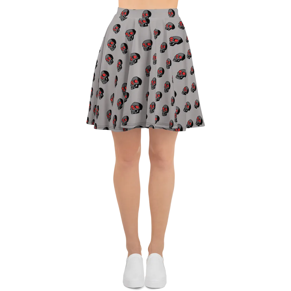Scarlet Skullcap on Skater Skirt — Front