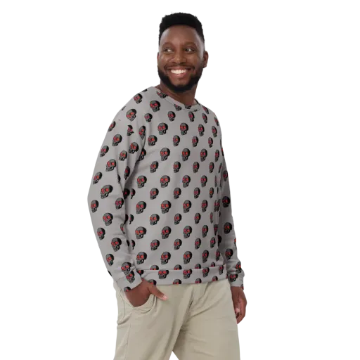 Scarlet Skullcap on a Sweatshirt