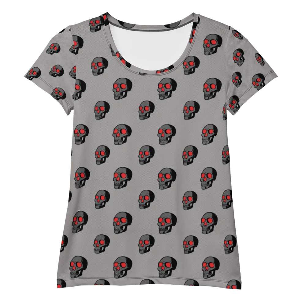 Scarlet Skullcap on Women's Athletic T-Shirt — Front