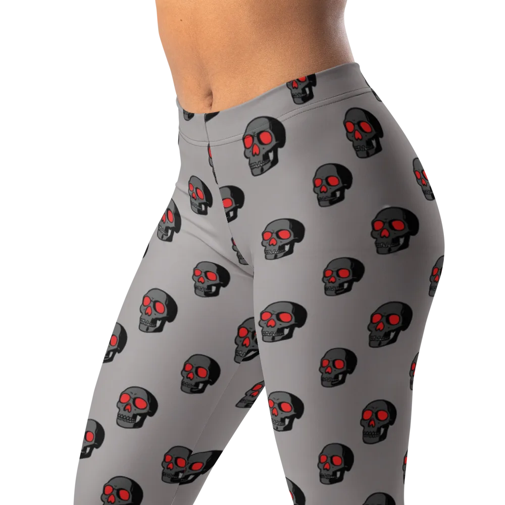 Scarlet Skullcap on Leggings — Left Front